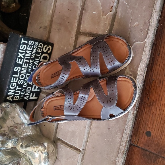 PIKOLINOS Altea Grey Leather Sandals Size 9/40 - Picture 2 of 10